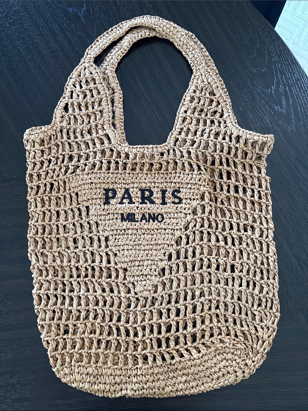 PARIS MILANO Natural Woven Straw Tote Bag / Beach Bag
Brand New